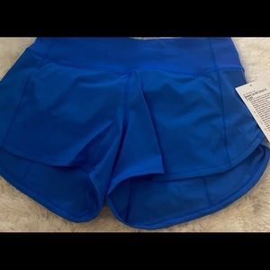 NWT Lululemon Speed up shorts wild Bluebell